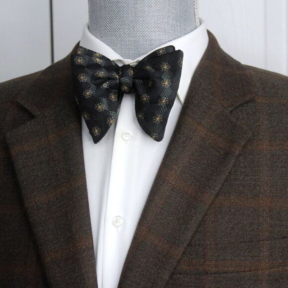 NWT Mens Self tied Bow Tie Maroon Silk Bowtie Big Butterfly bowtie S547 Gift box - Picture 6 of 15